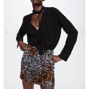 MANGO sequined mini skirt